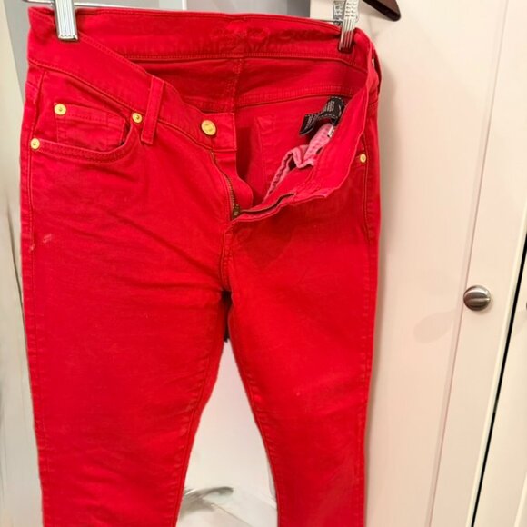 7 for all Mankind Red Skinny Jeans - Picture 1 of 3